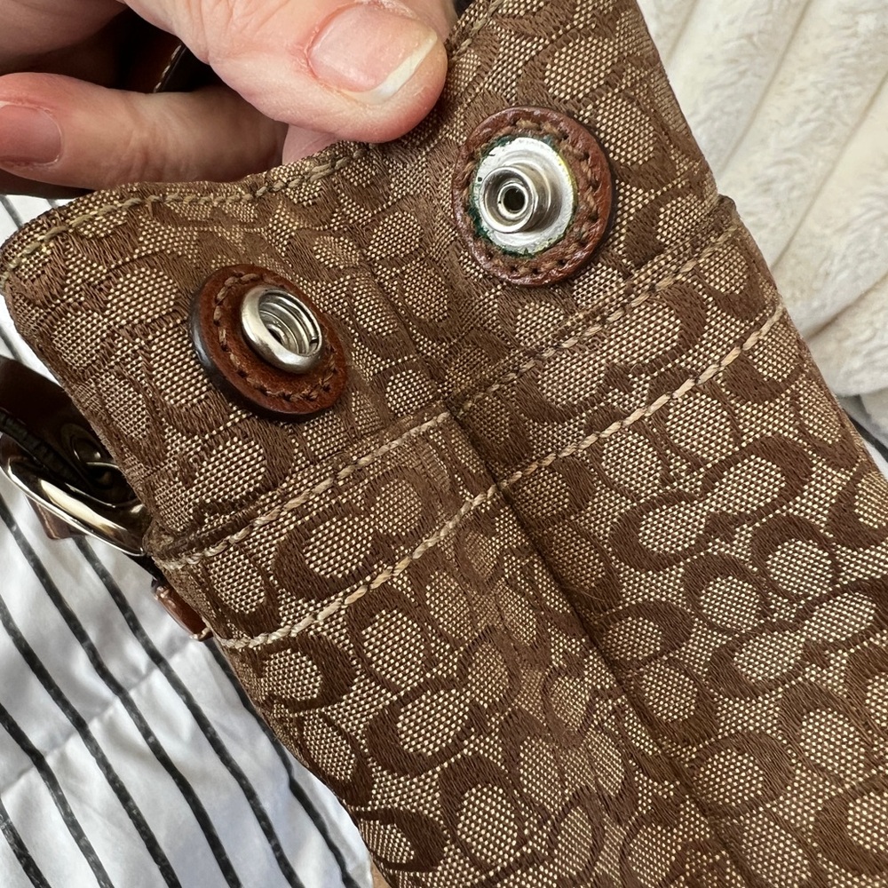 🤎 Coach Soho Mini Signature Tote Satchel  F12310 Brown Khaki Y2K Camel Leather - Picture 11 of 16